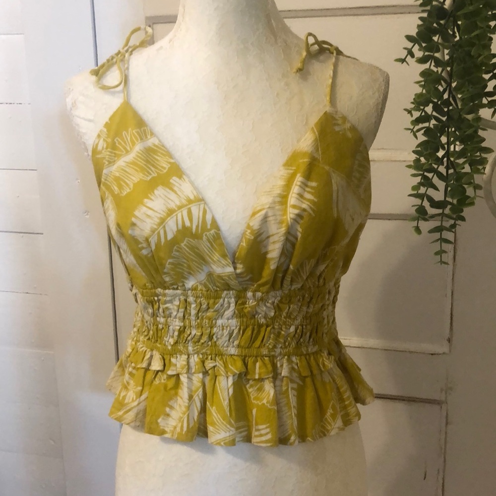 Womens XL Sim & Sam Cropped Top Spaghetti Straps Halter Sleeveless